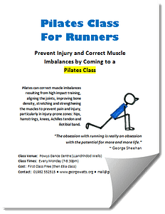 Runners Pilates Class Flyer
