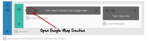 Open Google Map Section